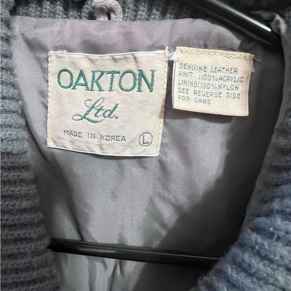 Vintage Oakton Ltd Leather & Sweater Jacket - Picture 2 of 7